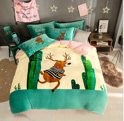 French Velvet Flannel Bedding Set | 4 Piece | 19 Prints