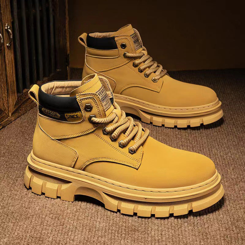 Men's Classic Martin Boots | Workwear Lace-Up Mid-Calf
