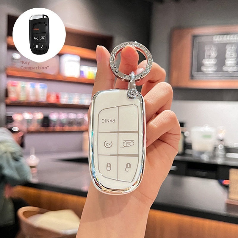 Shell TPU Car Key Cover | 5-Button Smart Key Case | JP Collections