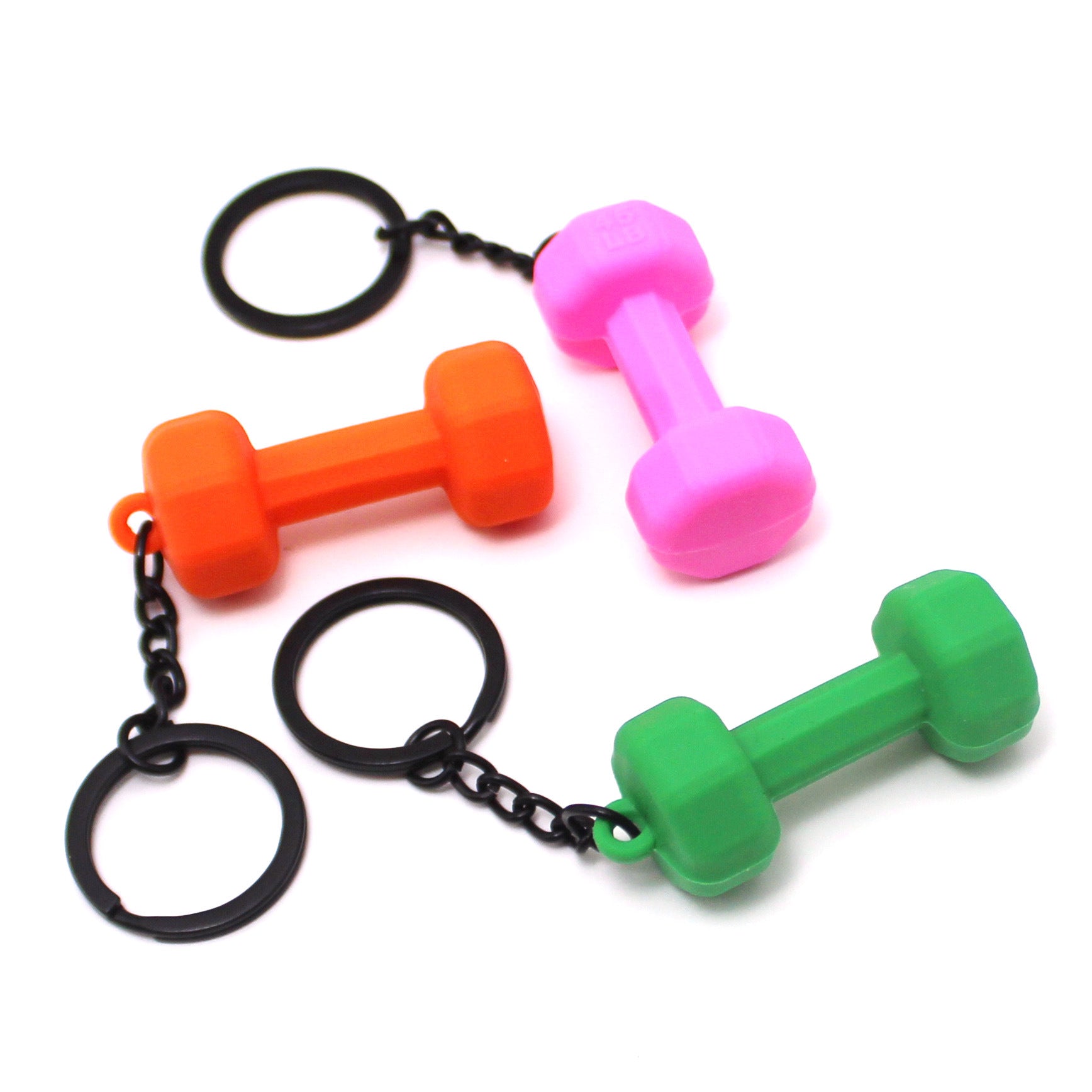 Rubber Dumbbell Keychain | Novelty Gym Charm | 10 Colours