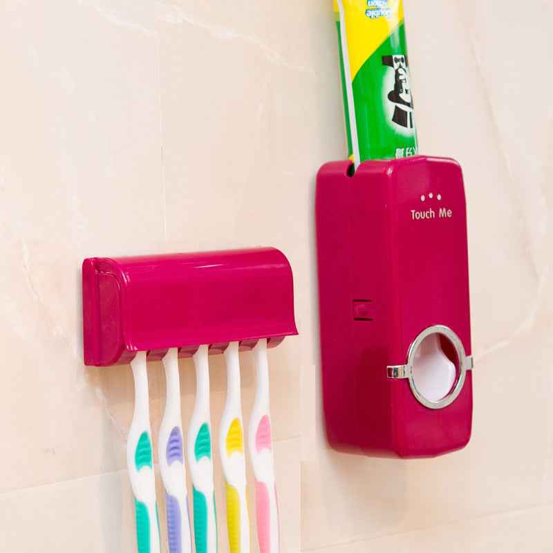 Wall-Mounted Toothbrush Holder Set – Plastic & Silicone Bathroom Organiser
