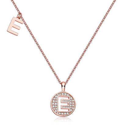 S925 Silver Moissanite Letter E Necklace | GRA Certified