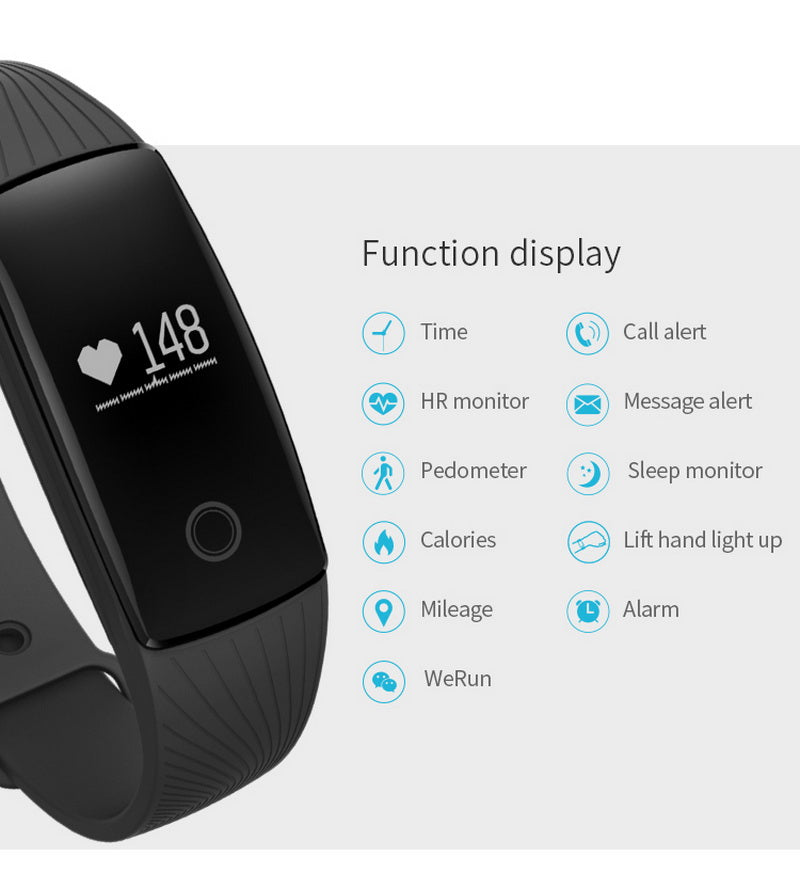 V05S Smart Fitness Band – Heart Rate, Sleep Monitor & Pedometer