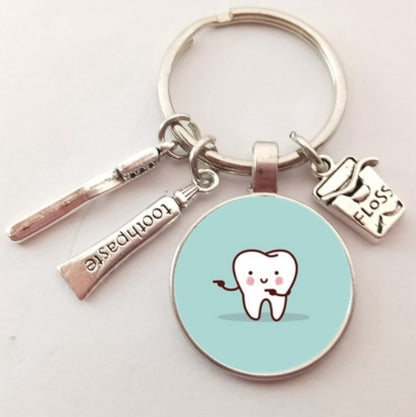 Novelty Tooth Glass Charm Keychain | 9 Styles