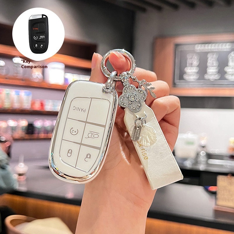 Shell TPU Car Key Cover | 5-Button Smart Key Case | JP Collections