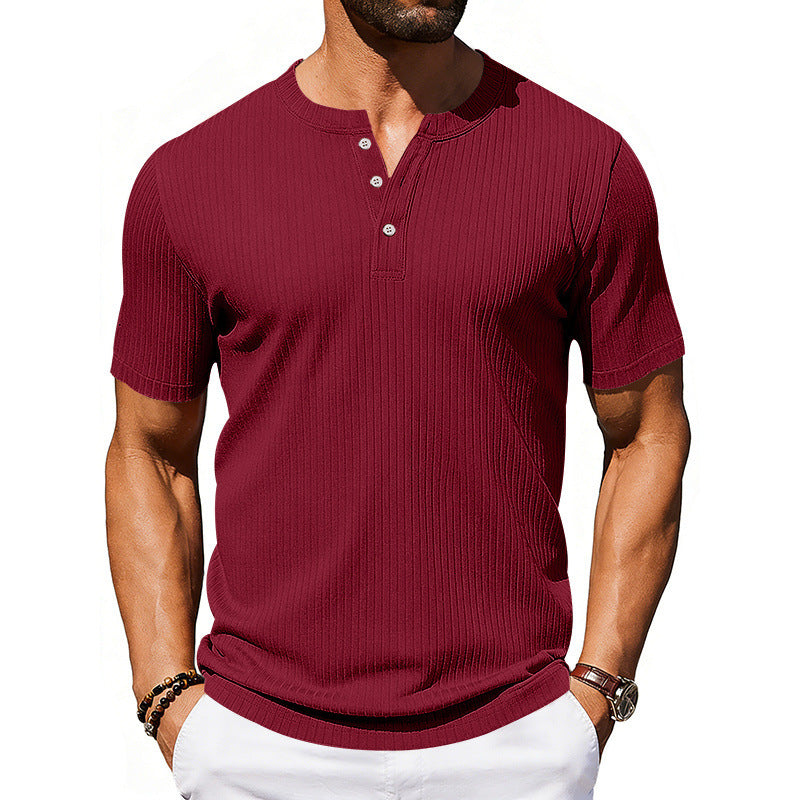 Men's Athleisure Stretch Ribbed Short Sleeve T-Shirt | 5 Colours