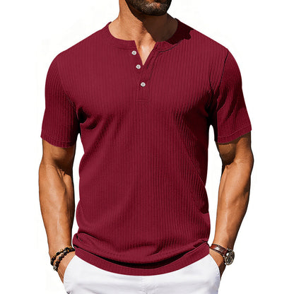 Men's Athleisure Stretch Ribbed Short Sleeve T-Shirt | 5 Colours