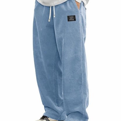Men's Corduroy Straight-Leg Trousers with Belt | 10 Colours S-5XL
