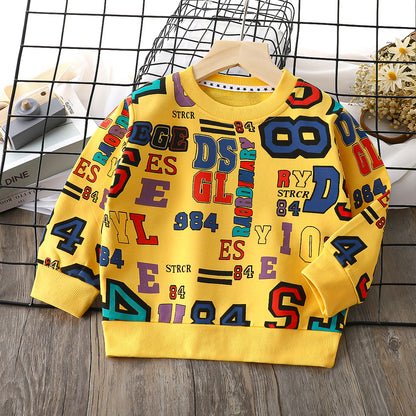 Kids Graphic Print Long Sleeve Cotton T-Shirt – 12 Designs