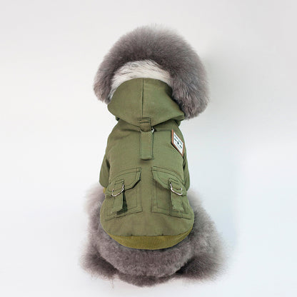 Small Dog Hoodie Coat | Warm Cotton Overalls | 3 Colours