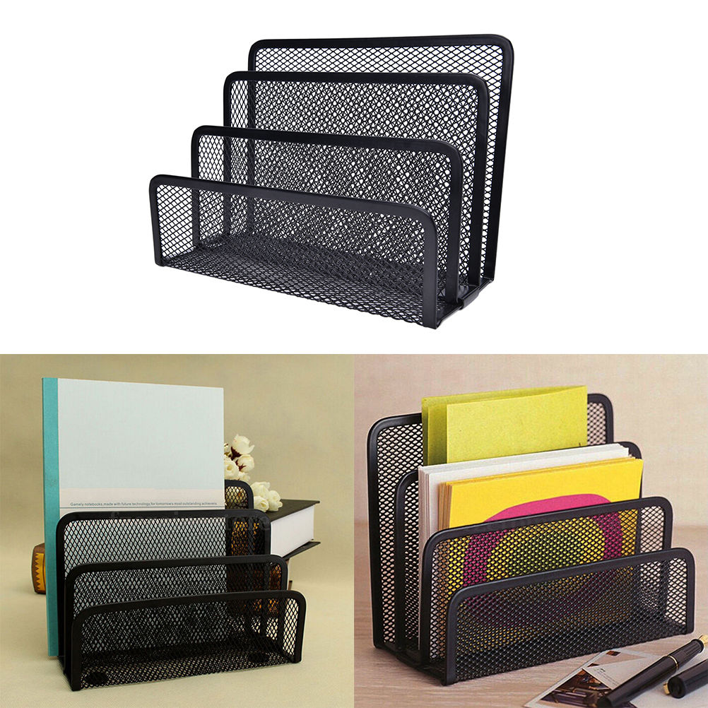 Metal Mesh Desk Organiser | 3-Section | Office & Study Desk Storage
