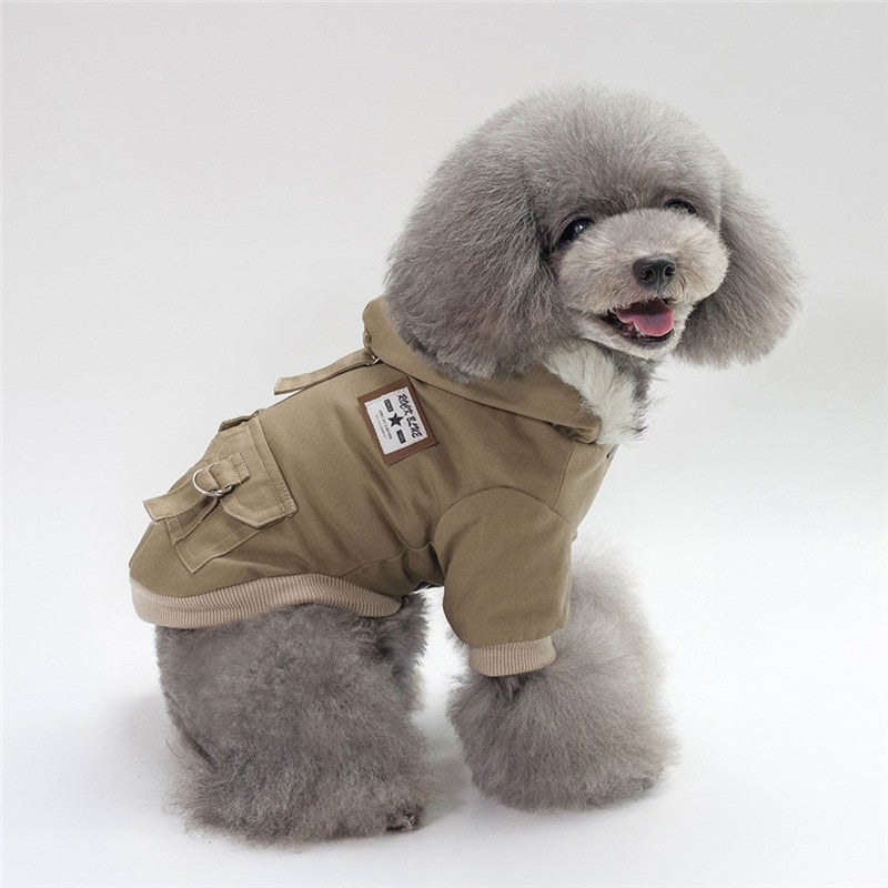Small Dog Hoodie Coat | Warm Cotton Overalls | 3 Colours