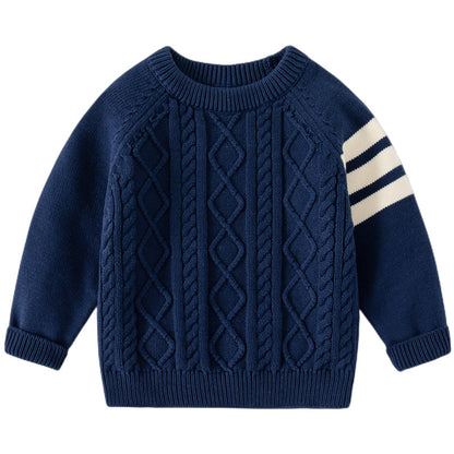 Boys Thickened Cotton Solid Colour Pullover Sweatshirt