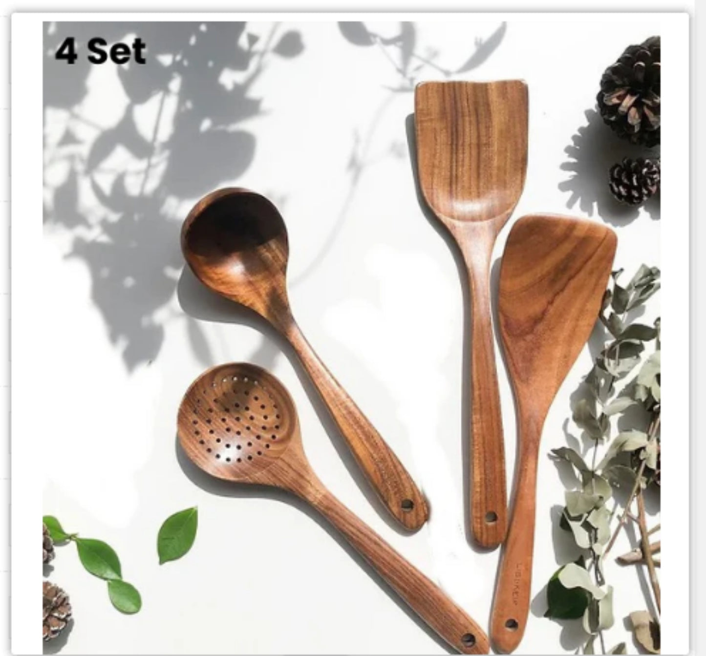 Natural Wood Kitchen Utensil Set