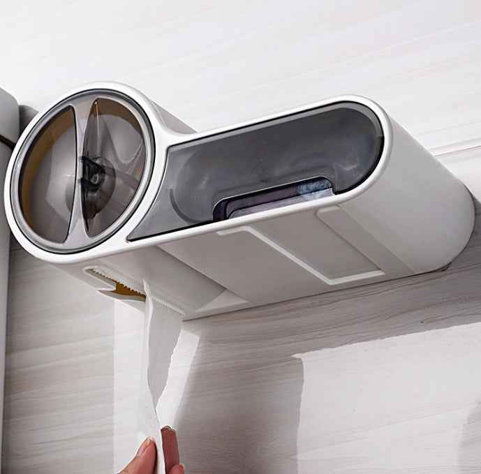 Toilet Roll Holder – No-Drill Waterproof Plastic Bathroom Tissue Holder