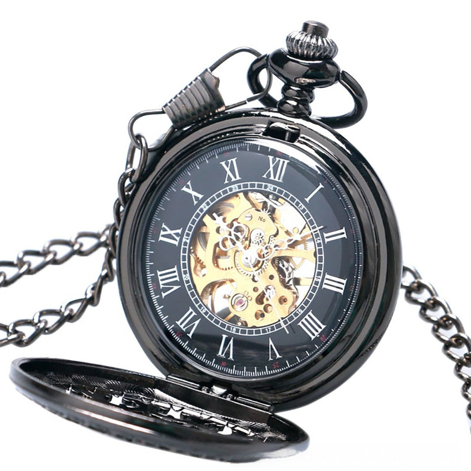 Retro Spider Web Flip Mechanical Pocket Watch – Antique Style