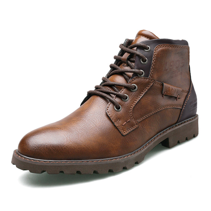 Men's Retro Side-Zip Martin Boots | Horseshoe Heel