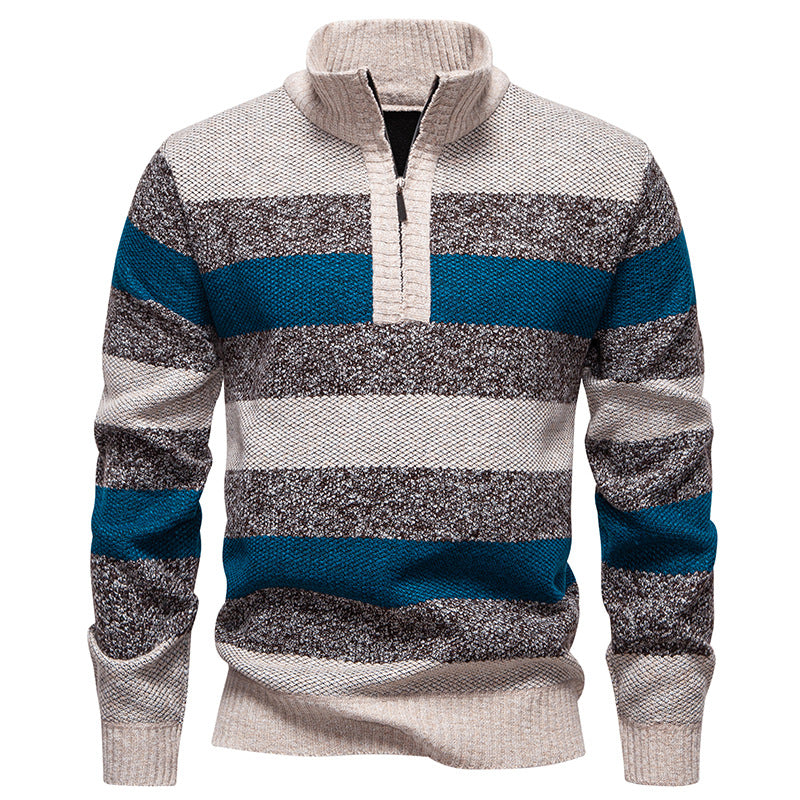 Men's Fleece-Lined Half-Zip Hoodie | Stand-Up Collar | JParker