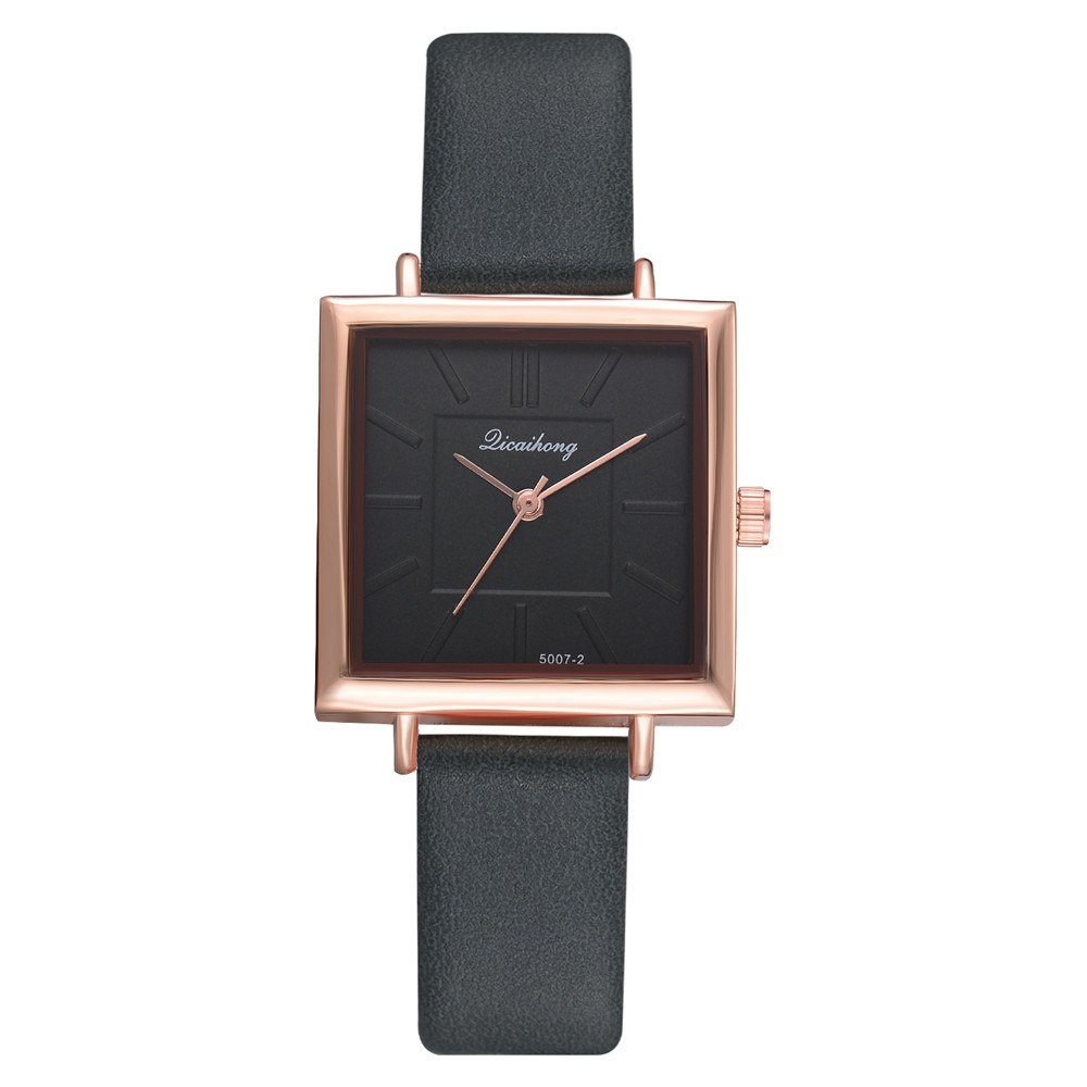 Women's Square Bracelet Quartz Watch | Crystal Leather Strap Dress Watch in 7 Colours