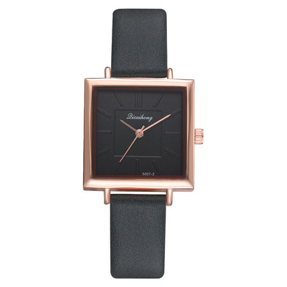 Women's Square Bracelet Quartz Watch | Crystal Leather Strap Dress Watch in 7 Colours