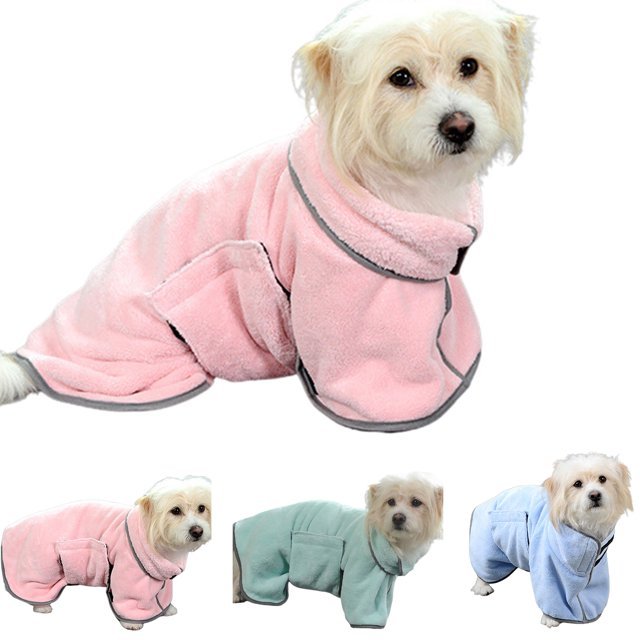 Microfibre Dog Bathrobe & Drying Towel | Quick-Dry Absorbent Coat XS–M