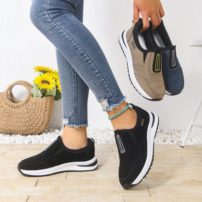 Women's Slip-On Chunky Heel Shoes | Suede | Height Increasing | EU 36-43