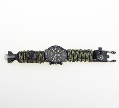 6-in-1 Paracord Survival Bracelet – Compass, Fire Starter & 480kg Rope