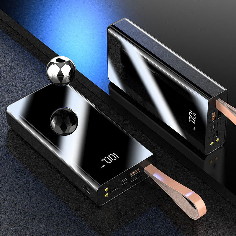 Large Capacity Power Bank with Mirror Display – 20000mAh & 30000mAh Black & Red