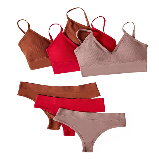 Triangle Cup Push-Up Knicker 3-Pack | S-XL | 3 Colour Sets