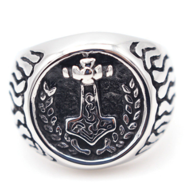 Unisex Alloy Flame & Wheat Ring – Silver Electroplated Boho Statement Band