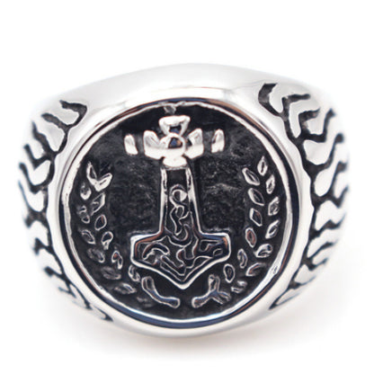 Unisex Alloy Flame & Wheat Ring – Silver Electroplated Boho Statement Band