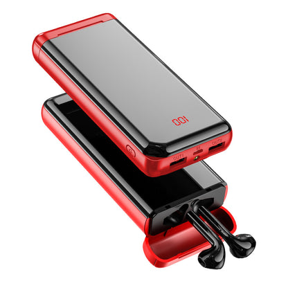 10,000mAh Power Bank with LCD Display – Portable Charger Red & Black