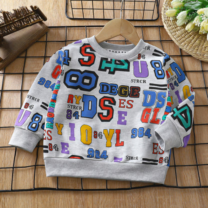 Kids Graphic Print Long Sleeve Cotton T-Shirt – 12 Designs