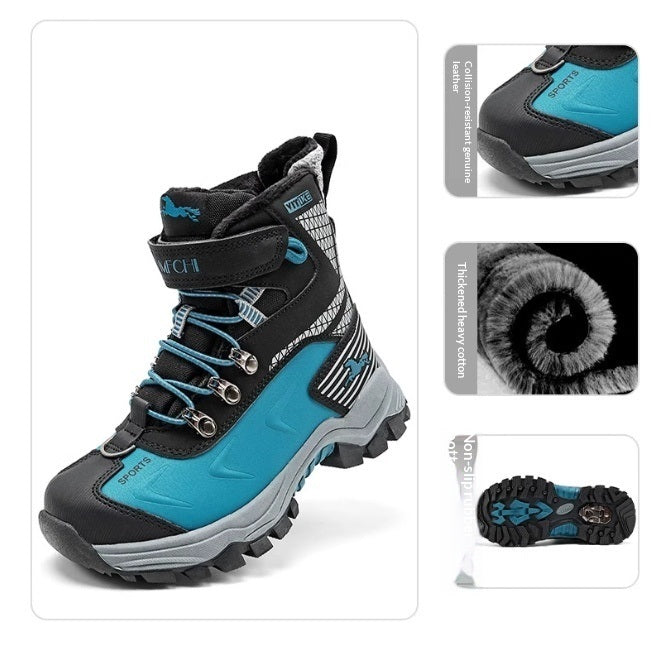 Children's Nubuck Velcro Winter Boots | British Style Kids Boots