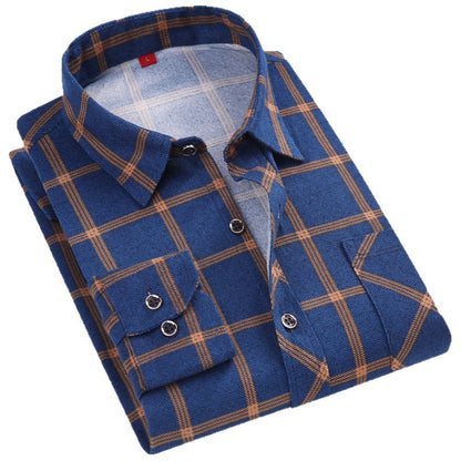 Men's Plaid Long Sleeve Shirt | Slim Fit Business Casual