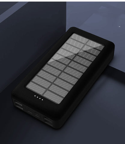30,000mAh Solar Power Bank – High Capacity Outdoor Camping Portable Charger Red & Black