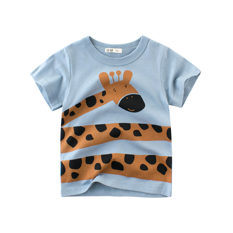 Children's Cartoon Print Short Sleeve T-Shirt | Soft Cotton, Unisex
