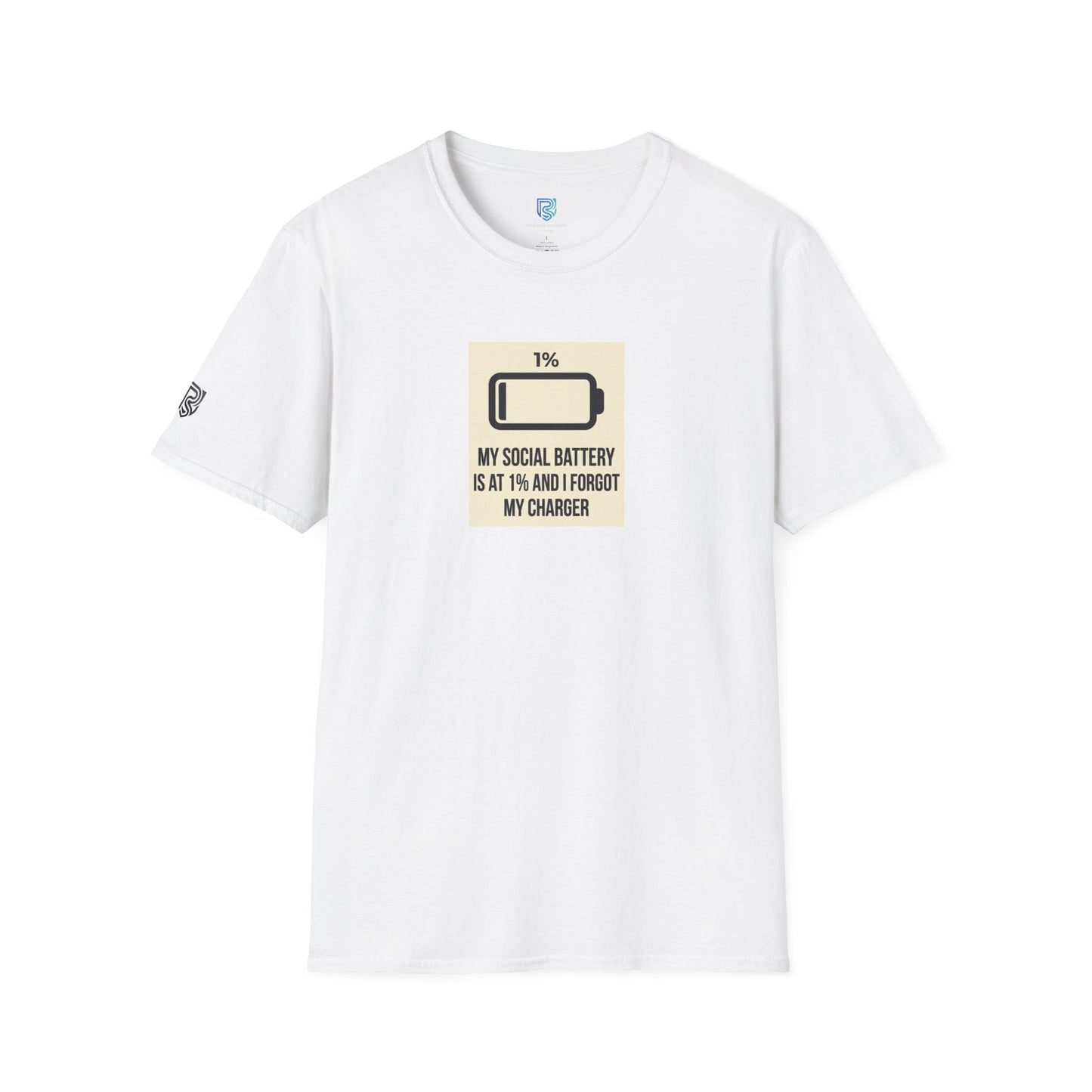 "My Social Battery Is At 1%" Low Battery Graphic Tee