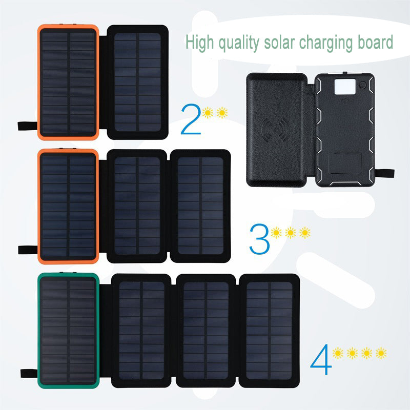 Solar Power Bank Wireless Charging & LED Torch – Waterproof Outdoor 2, 3 or 4 Solar Panels
