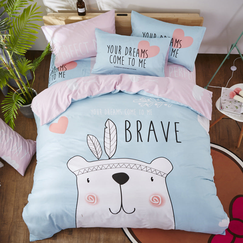 Cartoon Print Cotton Bedding Set 4 Piece | 32 Designs