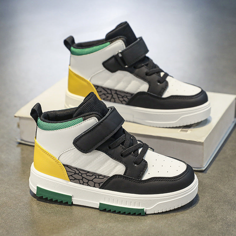 Children's High-Top Velcro Sneakers | Synthetic Leather | EU 28-38