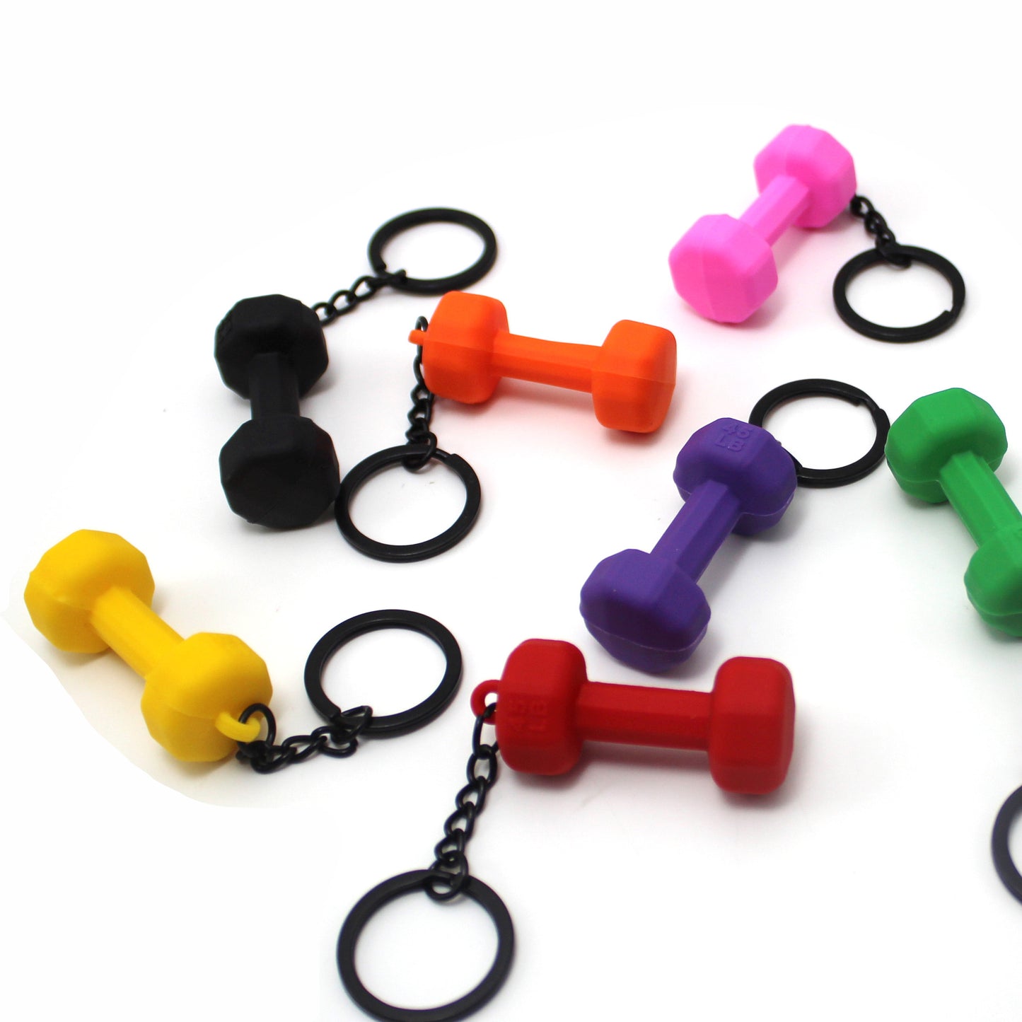 Rubber Dumbbell Keychain | Novelty Gym Charm | 10 Colours