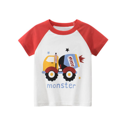 Children's Cartoon Print Short Sleeve T-Shirt | Ages 1-9