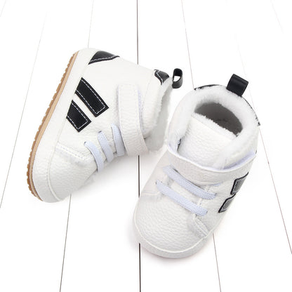 Baby High-Top Velcro Shoes | Unisex Soft Sole Infant Trainers 11-13cm