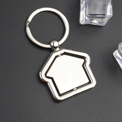 Rotating House Metal Keychain | Geometric Alloy Charm | JP Collections