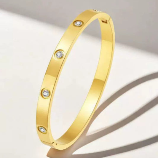 Women's Stainless Steel Bangle | Zircon & Diamond Detail | 9 Styles