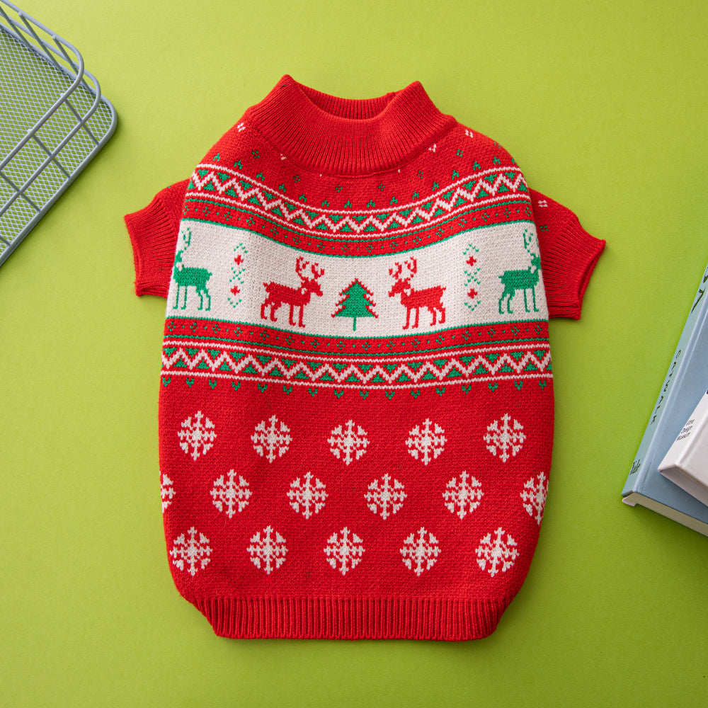 Christmas Dog Sweater | Knitted Elk & Christmas Tree | 6 Sizes