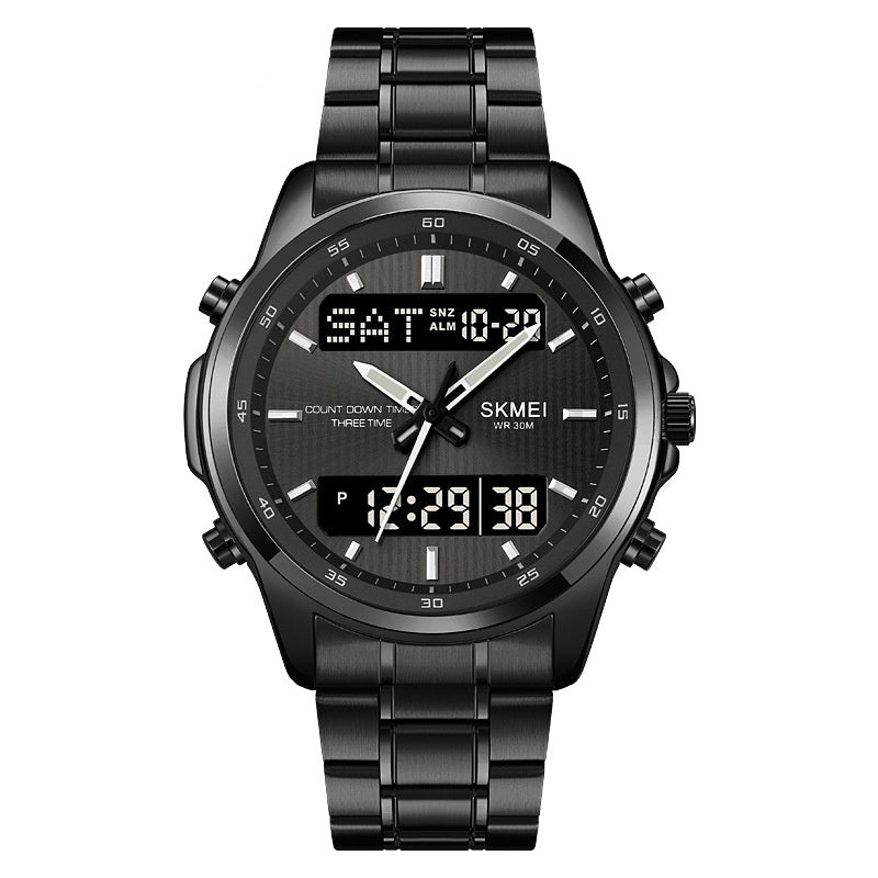 Men’s Dual Display Sport Watch – 53mm, Japanese Movement, Stopwatch & Alarm
