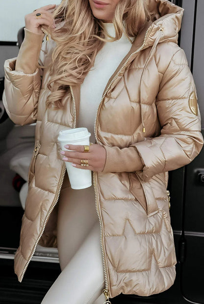 Women's Hooded Padded Coat with Triple Zip | S–3XL | 5 Colours
