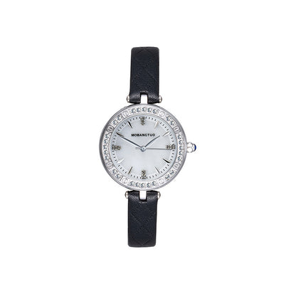 Women's Mineral Glass Quartz Watch | Roman & Diamond Dial